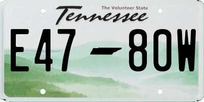 TN license plate E4780W