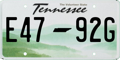 TN license plate E4792G