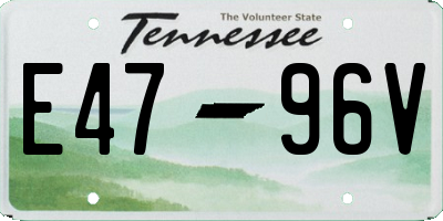 TN license plate E4796V