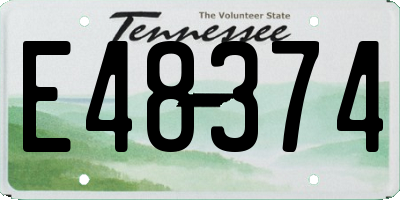 TN license plate E48374