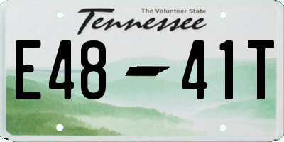 TN license plate E4841T