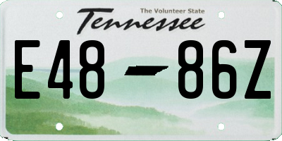 TN license plate E4886Z