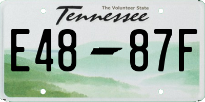 TN license plate E4887F