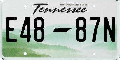 TN license plate E4887N