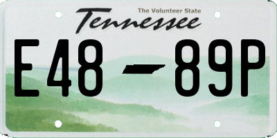 TN license plate E4889P