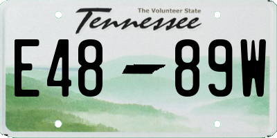 TN license plate E4889W