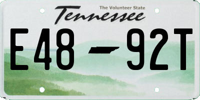 TN license plate E4892T