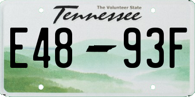 TN license plate E4893F