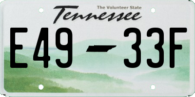 TN license plate E4933F