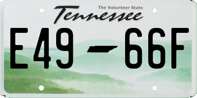 TN license plate E4966F