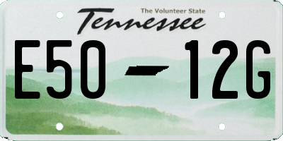 TN license plate E5012G