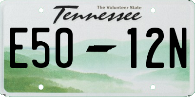 TN license plate E5012N