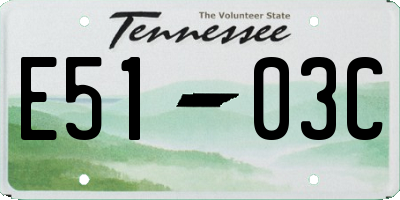 TN license plate E5103C