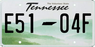 TN license plate E5104F