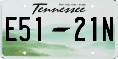 TN license plate E5121N