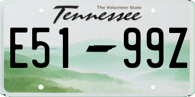 TN license plate E5199Z