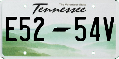 TN license plate E5254V