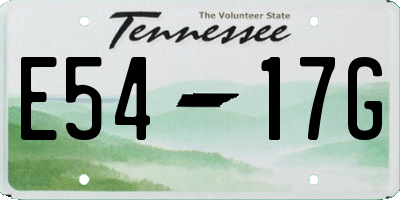 TN license plate E5417G