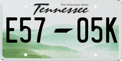 TN license plate E5705K