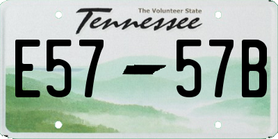 TN license plate E5757B