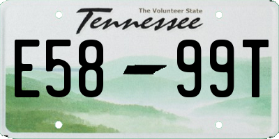 TN license plate E5899T