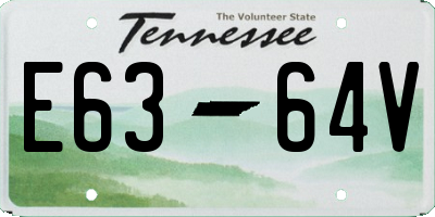TN license plate E6364V