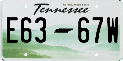 TN license plate E6367W