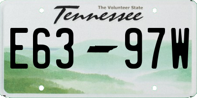TN license plate E6397W