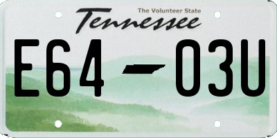 TN license plate E6403U