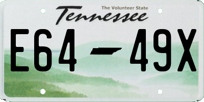 TN license plate E6449X
