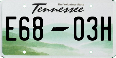 TN license plate E6803H
