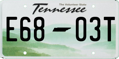 TN license plate E6803T
