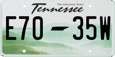 TN license plate E7035W