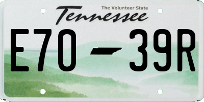 TN license plate E7039R