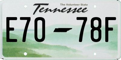 TN license plate E7078F