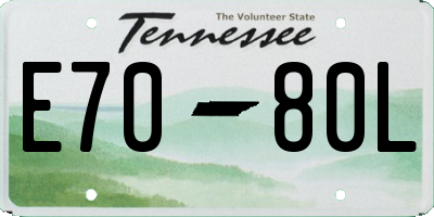 TN license plate E7080L