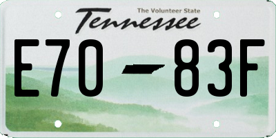 TN license plate E7083F