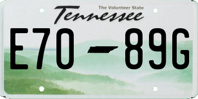 TN license plate E7089G