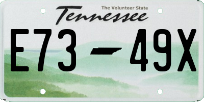 TN license plate E7349X