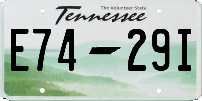 TN license plate E7429I
