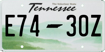 TN license plate E7430Z