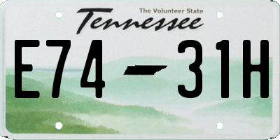 TN license plate E7431H