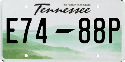 TN license plate E7488P