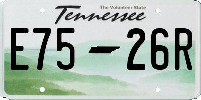 TN license plate E7526R