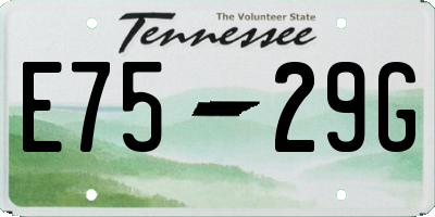 TN license plate E7529G