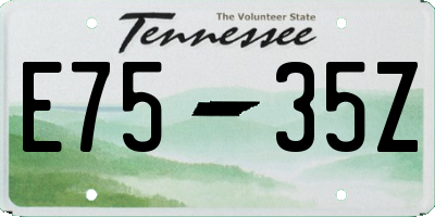 TN license plate E7535Z