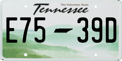 TN license plate E7539D