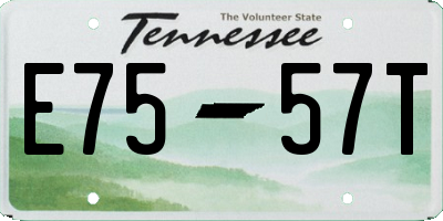 TN license plate E7557T