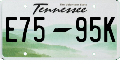 TN license plate E7595K