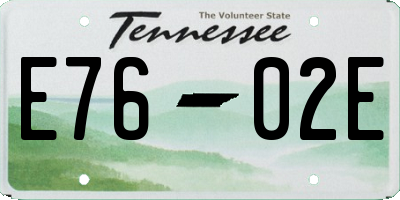 TN license plate E7602E